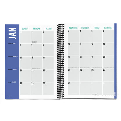 2024 Quilter’s Planner Vertical Weekly Sunday Start