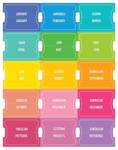 Stick-On Tabs - Set of 15 color matching side page labels