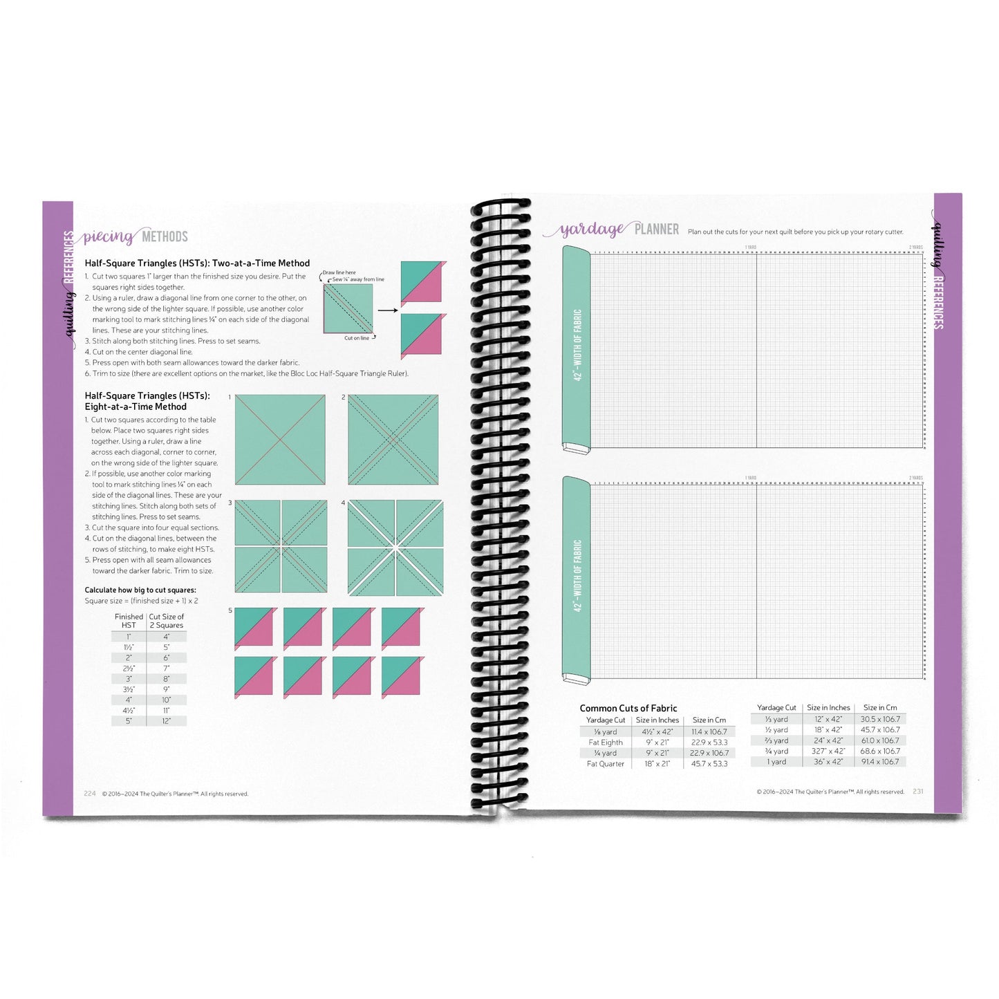 2024 Quilter’s Planner Horizontal Weekly Monday Start