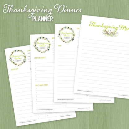 Thanksgiving Planning Pages PDF, 8.5x11 pages